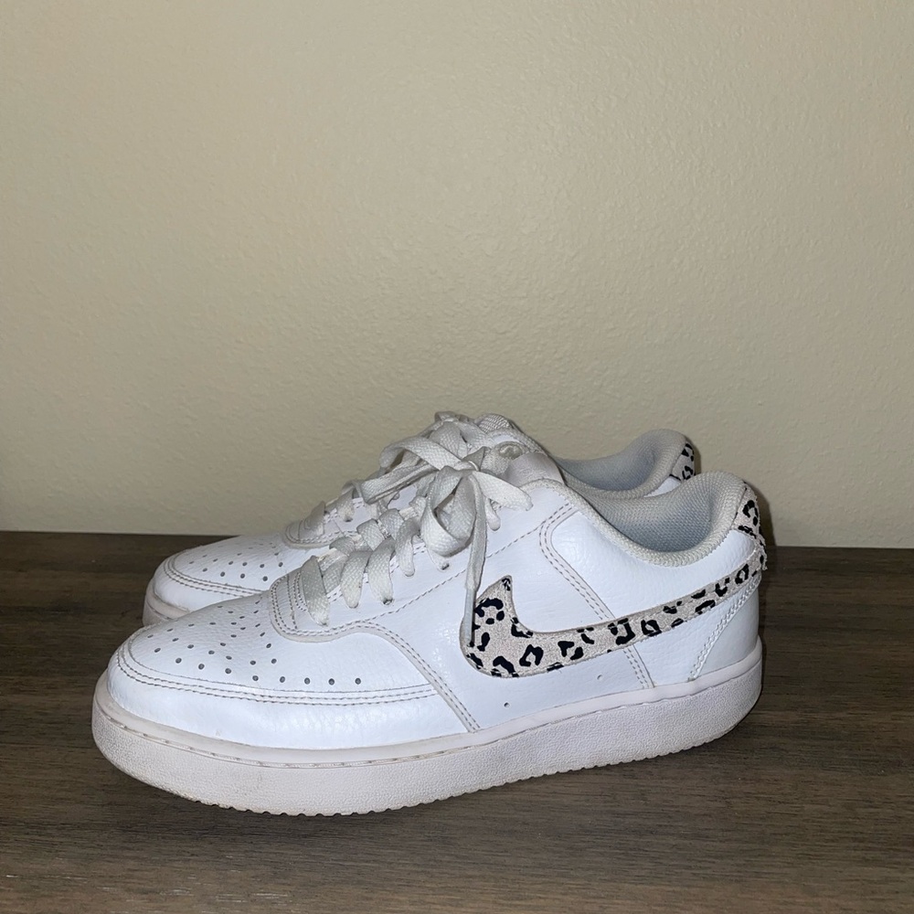 ⚡️SALE⚡️NIKE Court Vision Low White and Leopard